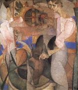 Diego Rivera The Girl beside of Well oil painting artist